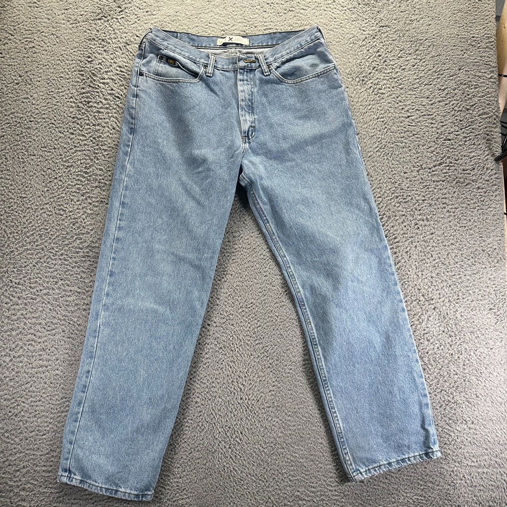 Lee Jeans Men's 36x32 Blue Cotton Denim Straight Leg Relaxed Fit Baggy Workwear